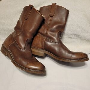 Red Wing Classic Brown Western Leather Work Boots Heritage Nailset Size 10  USA